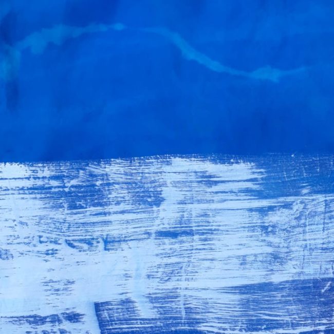 Deep blue scarf with white wave